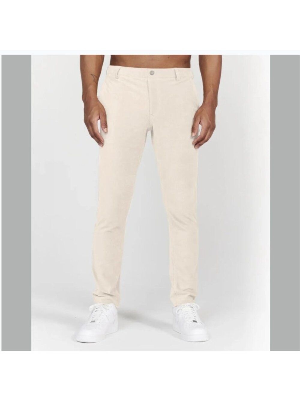 Redvanly Collins Pull On Corduroy Trouser Golf Pants Stone Ivory M 32